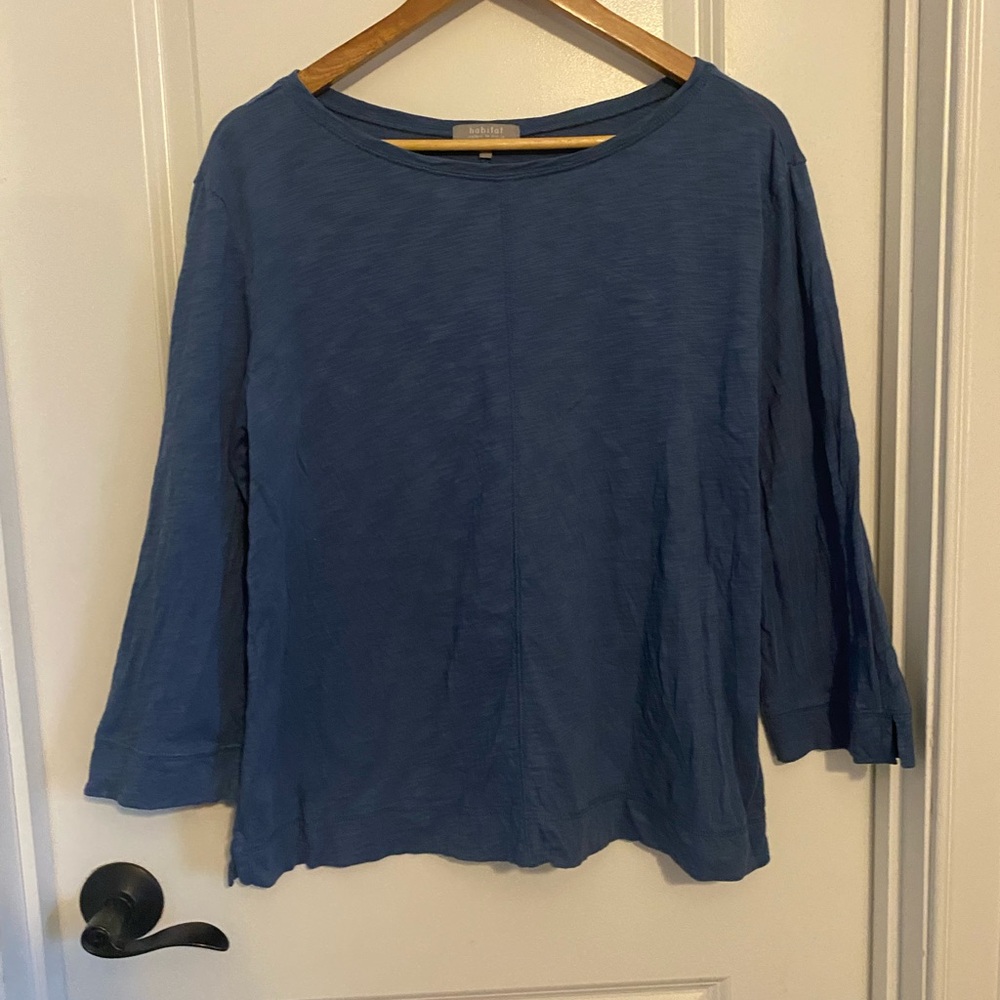 Habitat Women's Long Sleeve Crewneck Top in Slate Blue